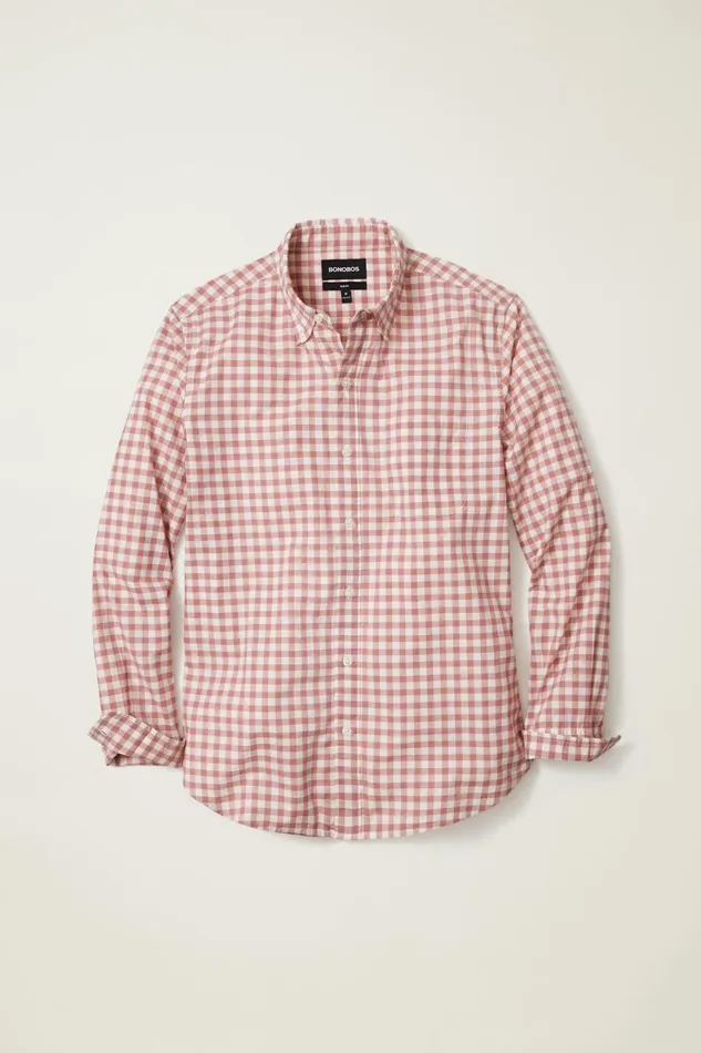 Men Business Casual Shirts Bonobos Everyday Shirt Rose Pink Gingham