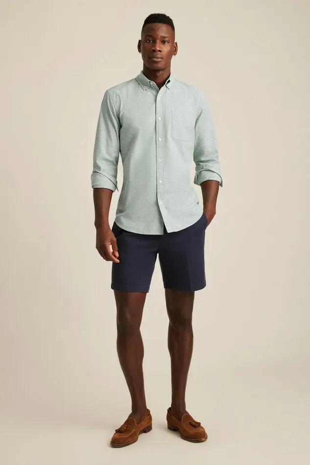 Men Business Casual Shirts Bonobos Everyday Shirt Sage Chambray Dobby Dot