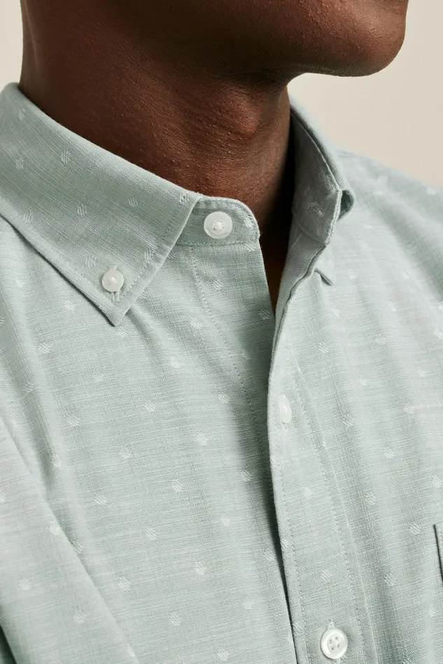 Men Business Casual Shirts Bonobos Everyday Shirt Sage Chambray Dobby Dot