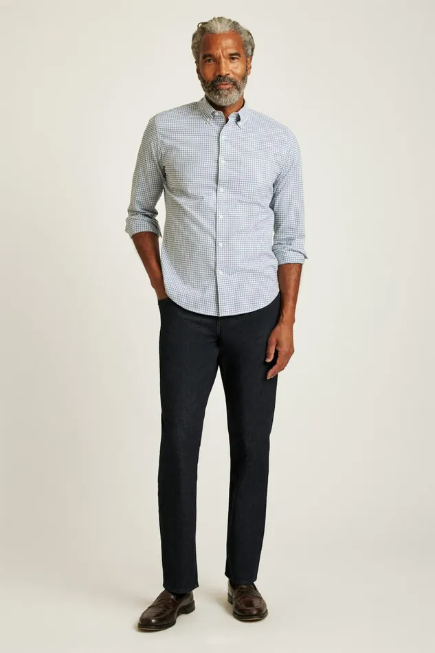 Men Business Casual Shirts Bonobos Everyday Shirt Sky White Gingham