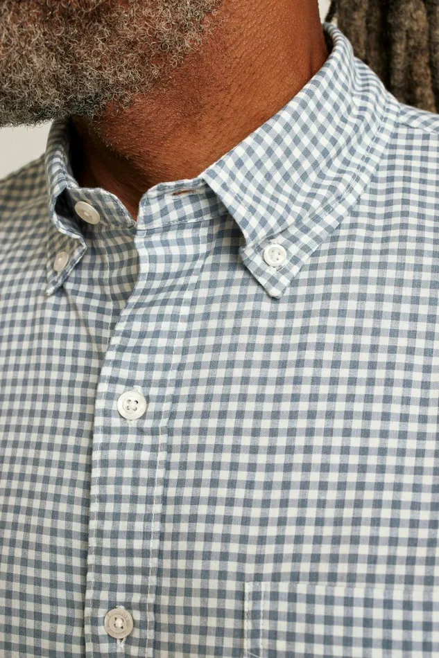 Men Business Casual Shirts Bonobos Everyday Shirt Sky White Gingham