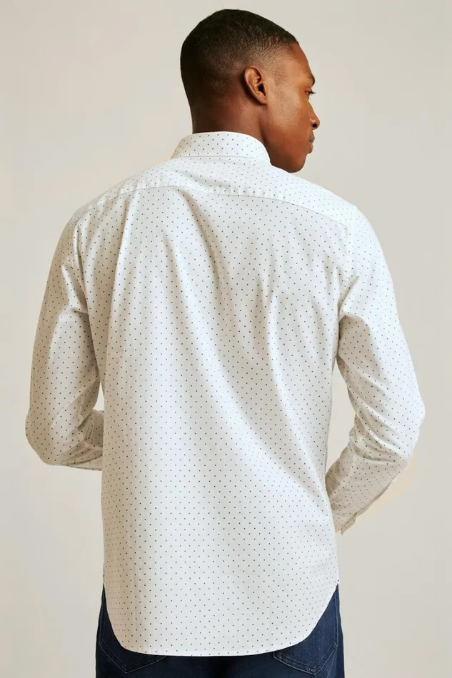 Men Business Casual Shirts Bonobos Everyday Shirt White Green Dot