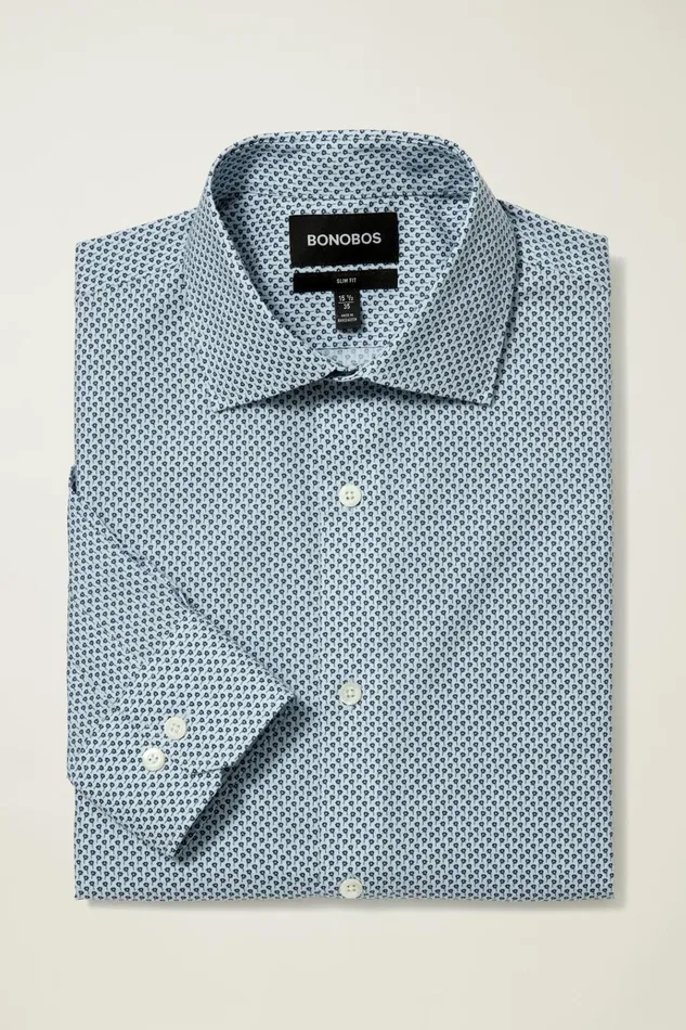 Men Business Casual Shirts Bonobos Jetsetter Stretch Dress Shirt Blue Amore Floral