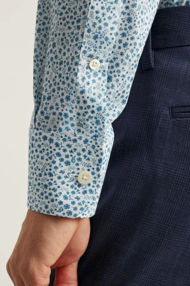 Men Business Casual Shirts Bonobos Jetsetter Stretch Dress Shirt Blue Bordeta Floral