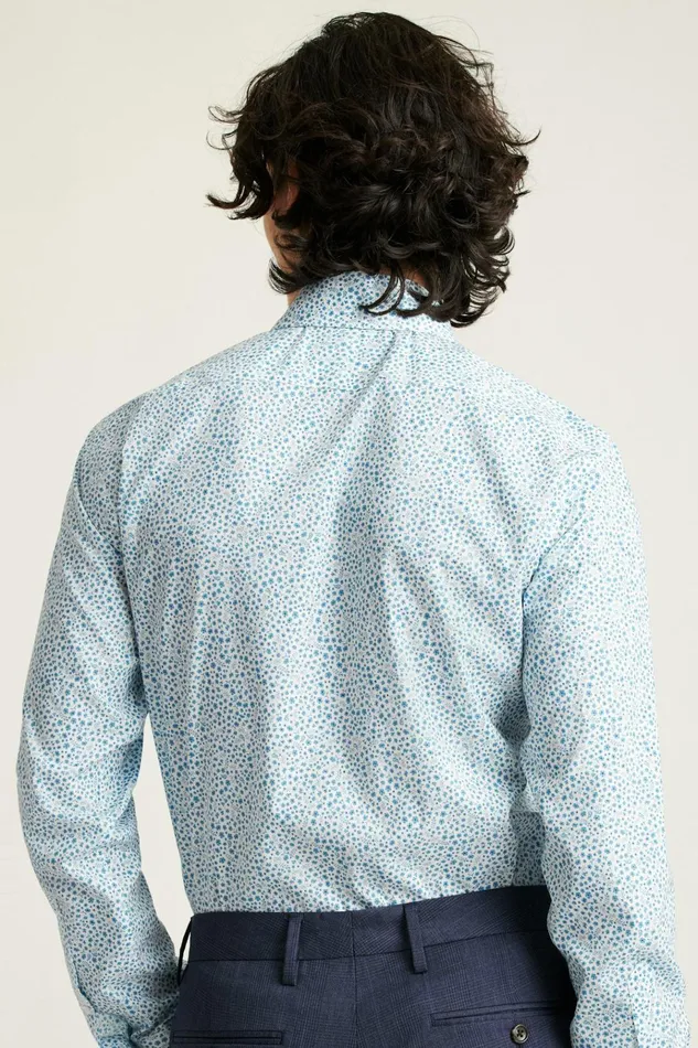 Men Business Casual Shirts Bonobos Jetsetter Stretch Dress Shirt Blue Bordeta Floral
