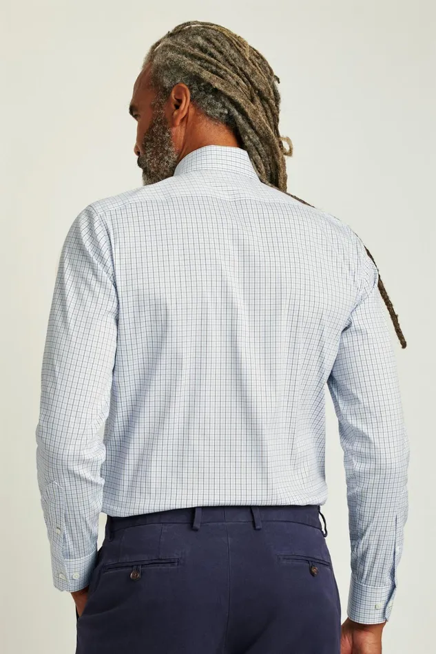 Men Business Casual Shirts Bonobos Jetsetter Stretch Dress Shirt Blue Burney Plaid