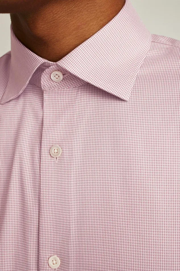 Men Business Casual Shirts Bonobos Jetsetter Stretch Dress Shirt Mauve Micro Houndstooth