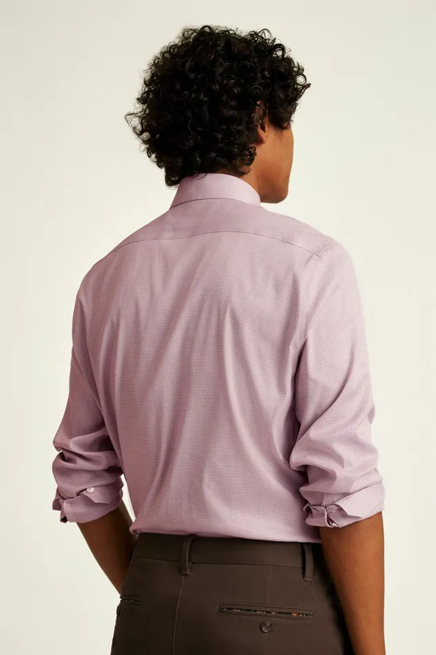 Men Business Casual Shirts Bonobos Jetsetter Stretch Dress Shirt Mauve Micro Houndstooth