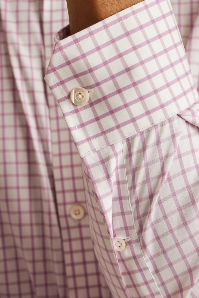 Men Business Casual Shirts Bonobos Jetsetter Stretch Dress Shirt Mauve Orchid Check