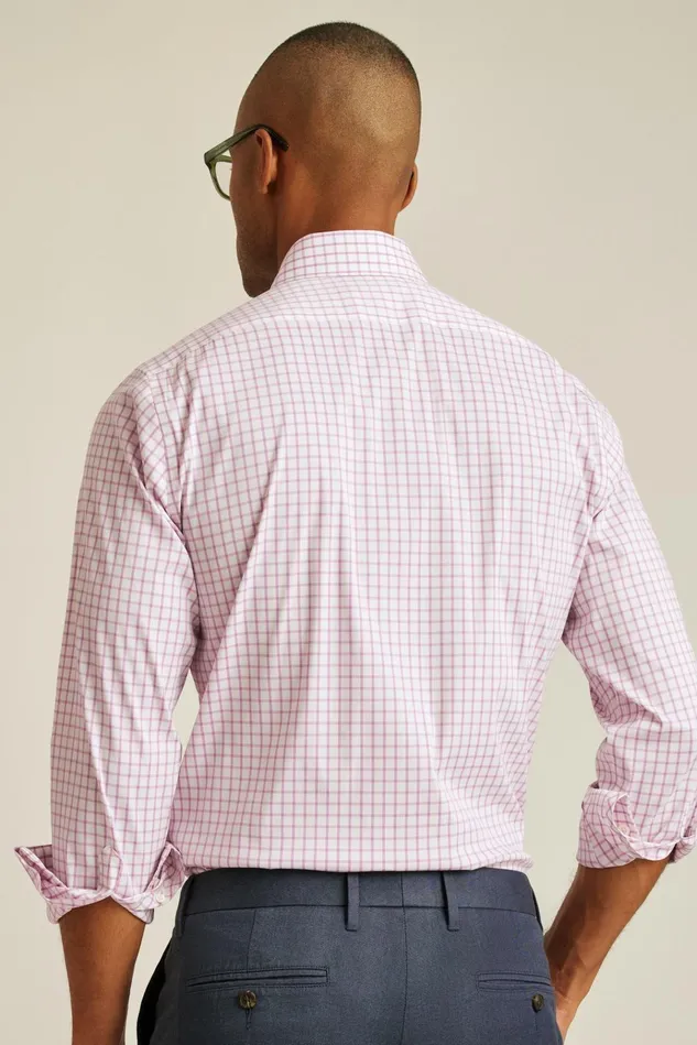 Men Business Casual Shirts Bonobos Jetsetter Stretch Dress Shirt Mauve Orchid Check