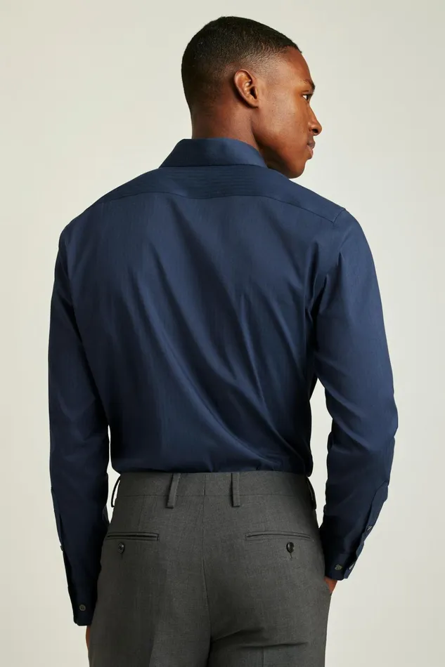 Men Business Casual Shirts Bonobos Jetsetter Stretch Dress Shirt Navy Herringbone
