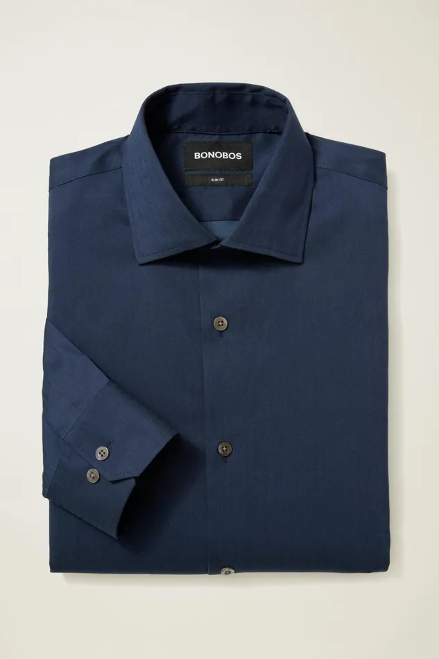 Men Business Casual Shirts Bonobos Jetsetter Stretch Dress Shirt Navy Herringbone