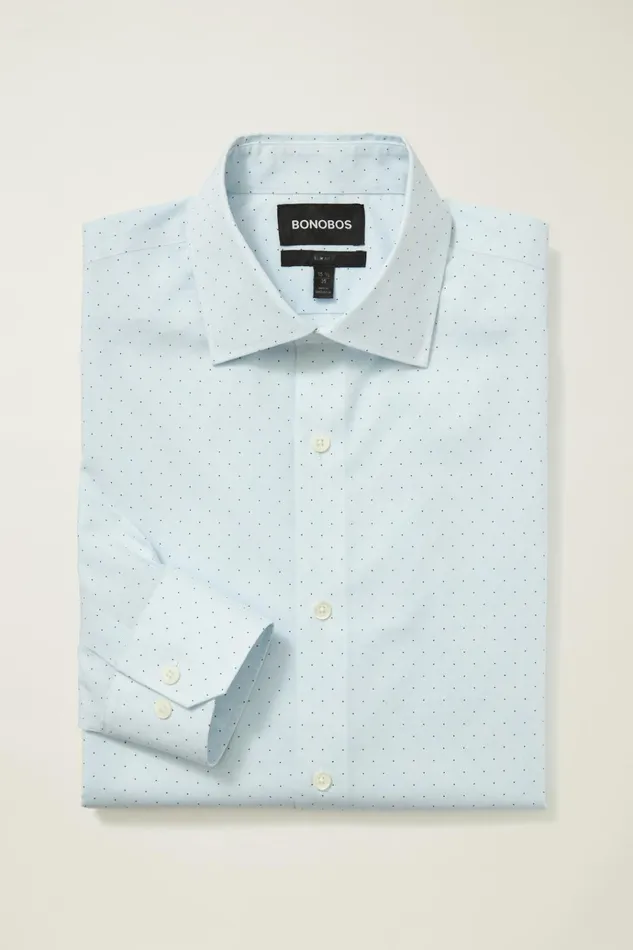 Men Business Casual Shirts Bonobos Jetsetter Stretch Dress Shirt Navy High Bridge Dot
