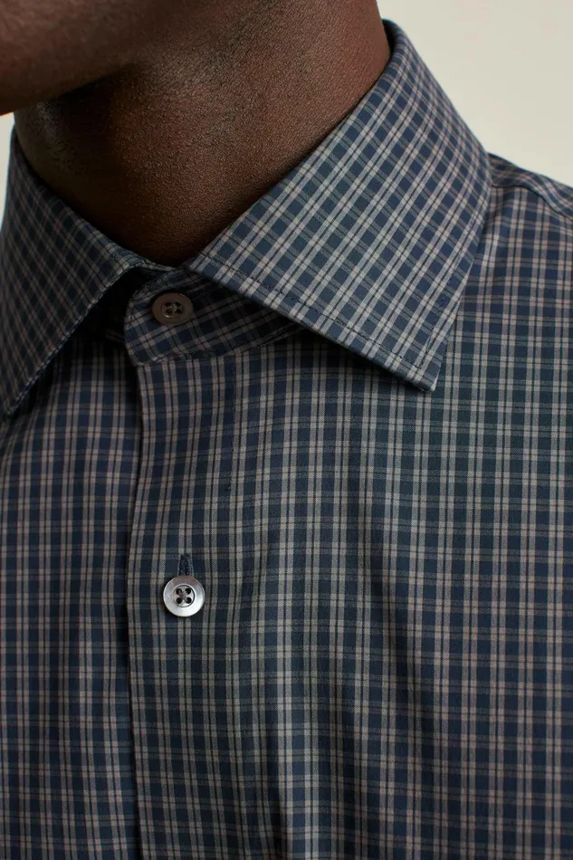 Men Business Casual Shirts Bonobos Jetsetter Stretch Dress Shirt Navy Smoke Check
