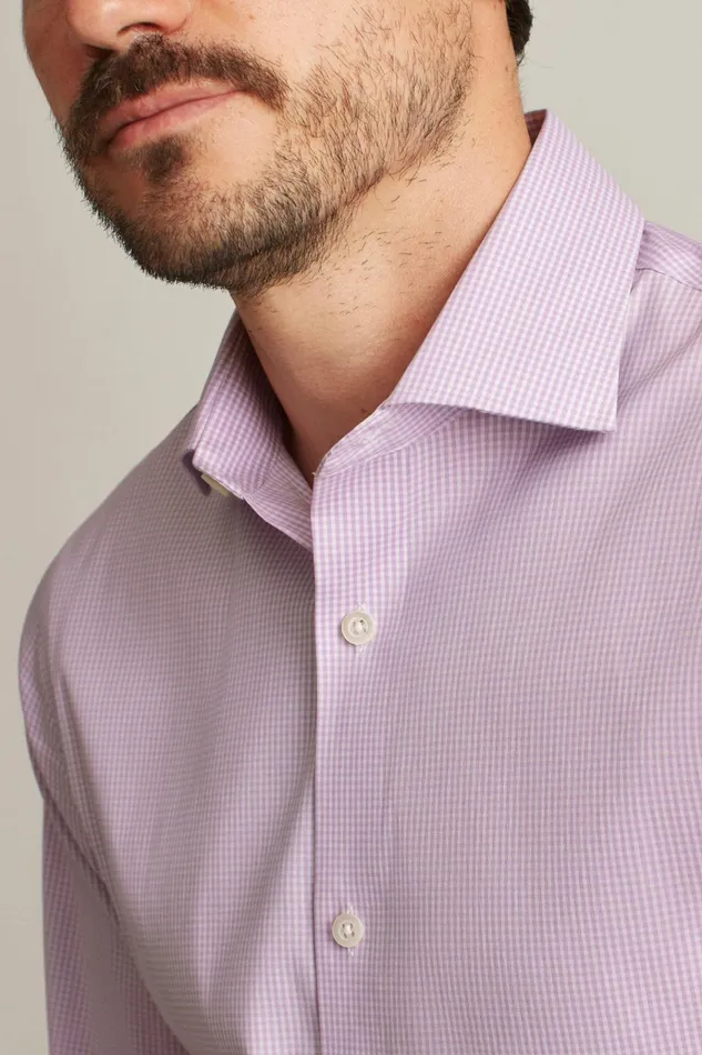 Men Business Casual Shirts Bonobos Jetsetter Stretch Dress Shirt Purple Mini Gingham