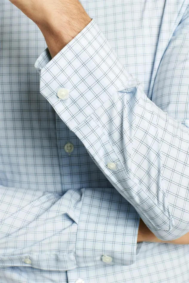 Men Business Casual Shirts Bonobos Tech Button Down Shirt Blue Bander Plaid