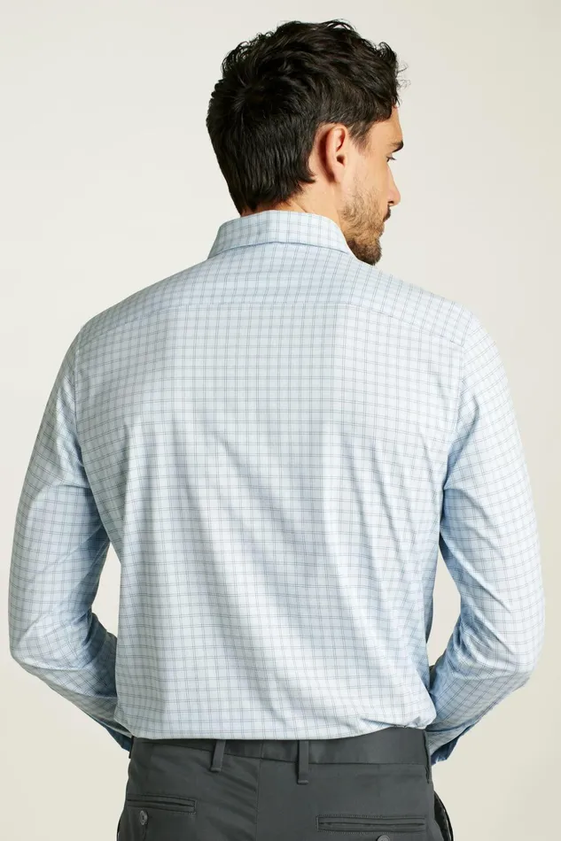 Men Business Casual Shirts Bonobos Tech Button Down Shirt Blue Bander Plaid
