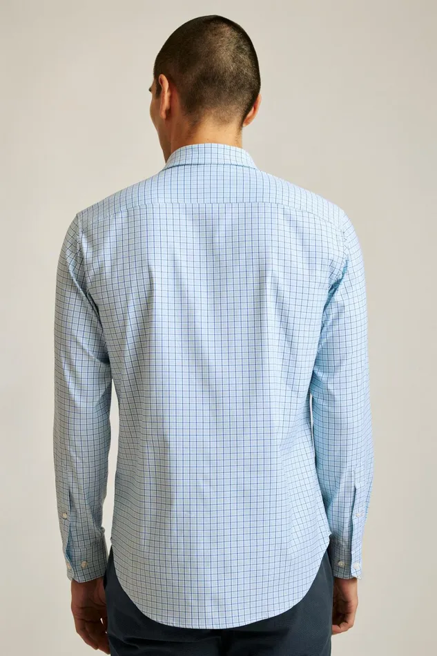 Men Business Casual Shirts Bonobos Tech Button Down Shirt Blue Smithtown Plaid