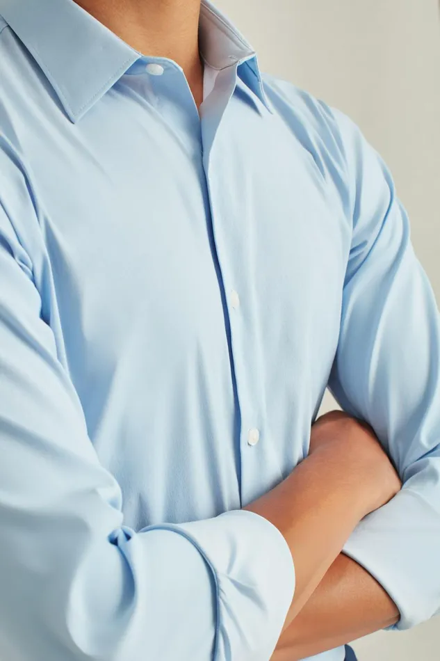 Men Business Casual Shirts Bonobos Tech Button Down Shirt Light Blue