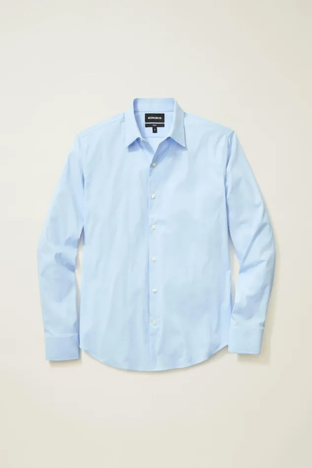 Men Business Casual Shirts Bonobos Tech Button Down Shirt Light Blue