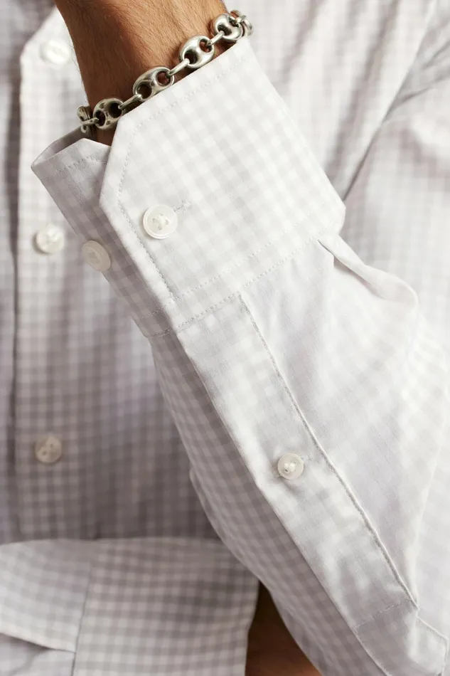 Men Business Casual Shirts Bonobos Tech Button Down Shirt Light Grey Mini Gingham