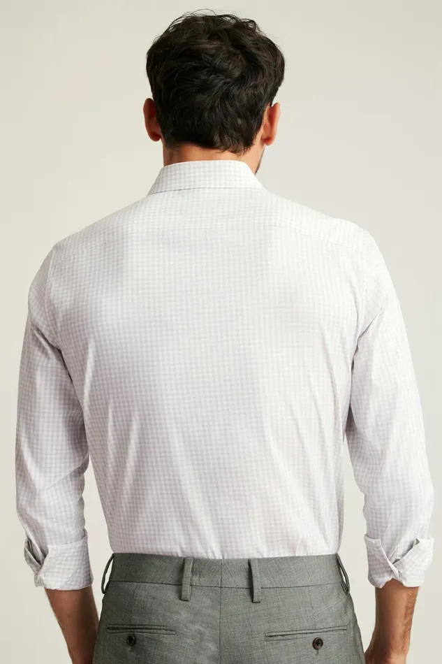 Men Business Casual Shirts Bonobos Tech Button Down Shirt Light Grey Mini Gingham