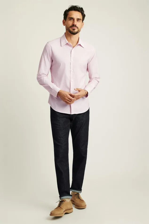 Men Business Casual Shirts Bonobos Tech Button Down Shirt Pink Astor Geo