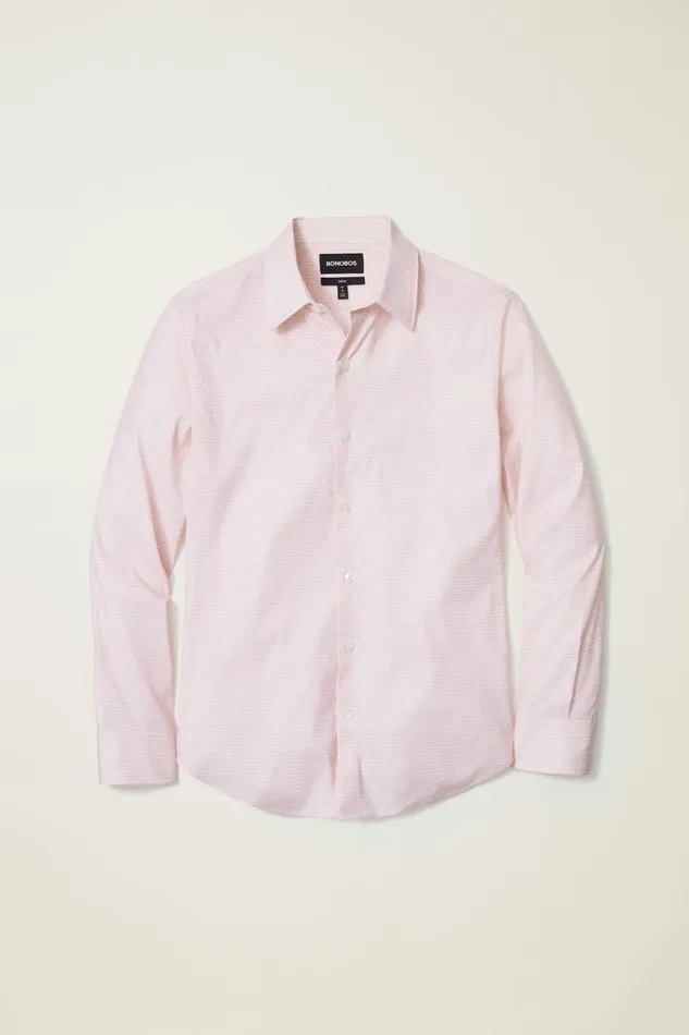 Men Business Casual Shirts Bonobos Tech Button Down Shirt Pink Astor Geo