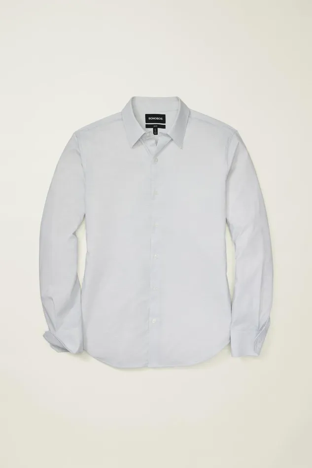 Men Business Casual Shirts Bonobos Tech Button Down Shirt White Sky Tilt Waves
