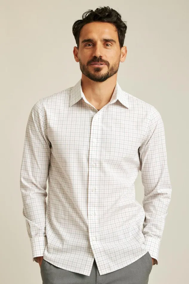 Men Business Casual Shirts Bonobos The Desk To Dinner Shirt Blue Orchid Plaid