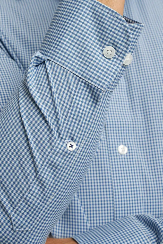 Men Business Casual Shirts Bonobos The Desk To Dinner Shirt Blue Perrytown Check