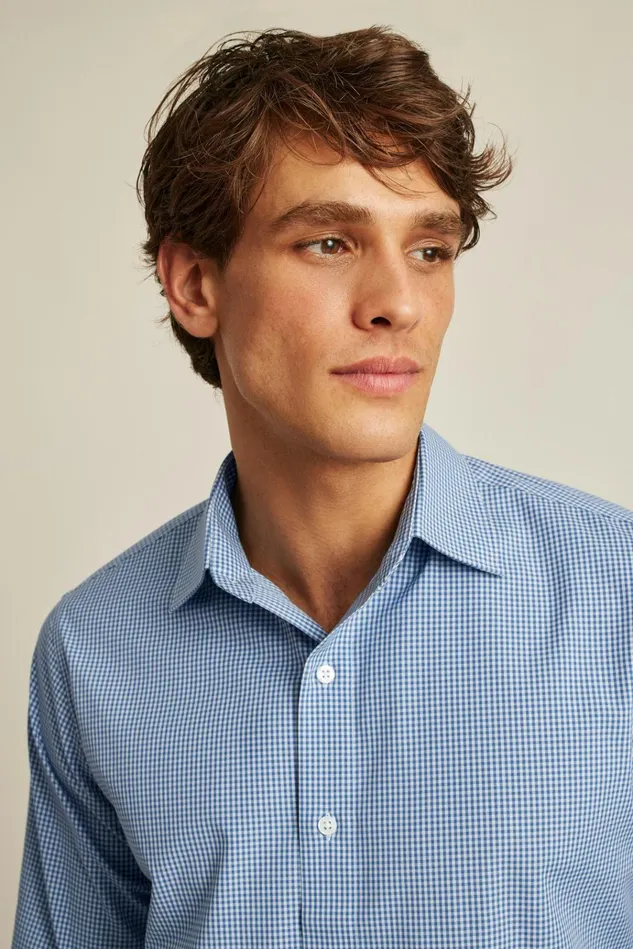 Men Business Casual Shirts Bonobos The Desk To Dinner Shirt Blue Perrytown Check