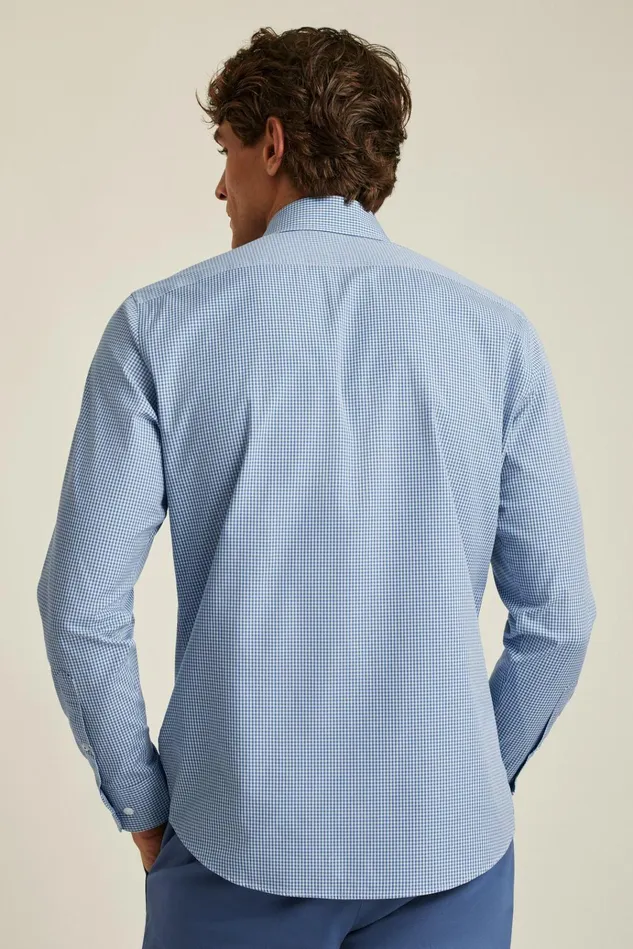 Men Business Casual Shirts Bonobos The Desk To Dinner Shirt Blue Perrytown Check