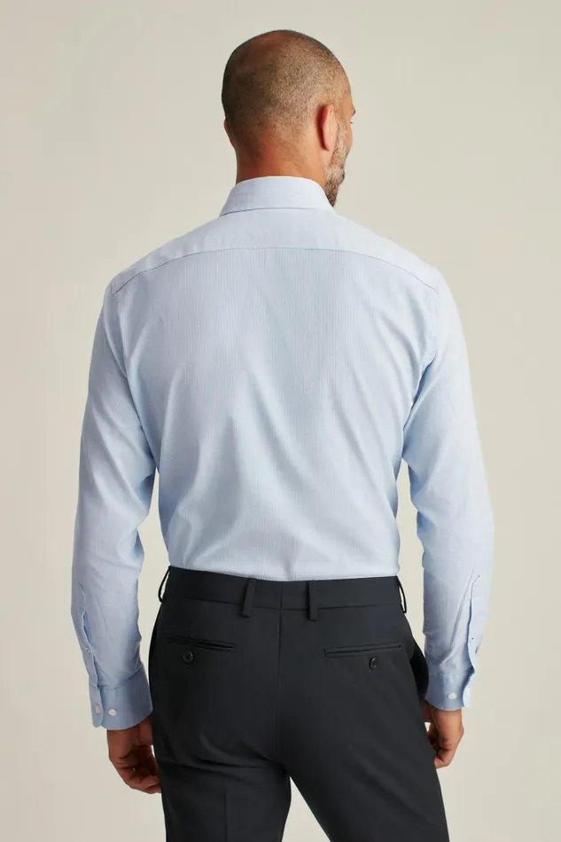 Men Business Casual Shirts Bonobos The Desk To Dinner Shirt Capri Blue Stripe
