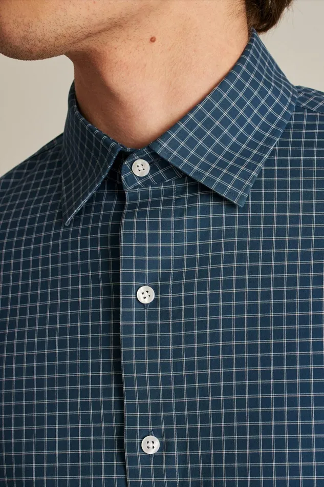 Men Business Casual Shirts Bonobos The Desk To Dinner Shirt Navy Pink Treemont Plaid