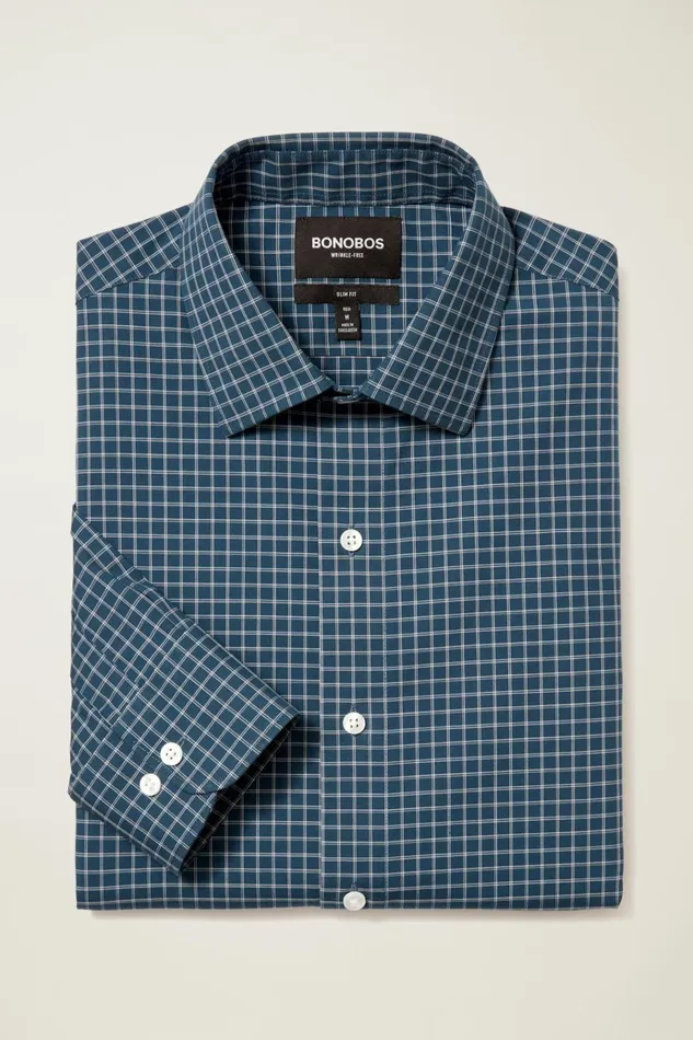 Men Business Casual Shirts Bonobos The Desk To Dinner Shirt Navy Pink Treemont Plaid