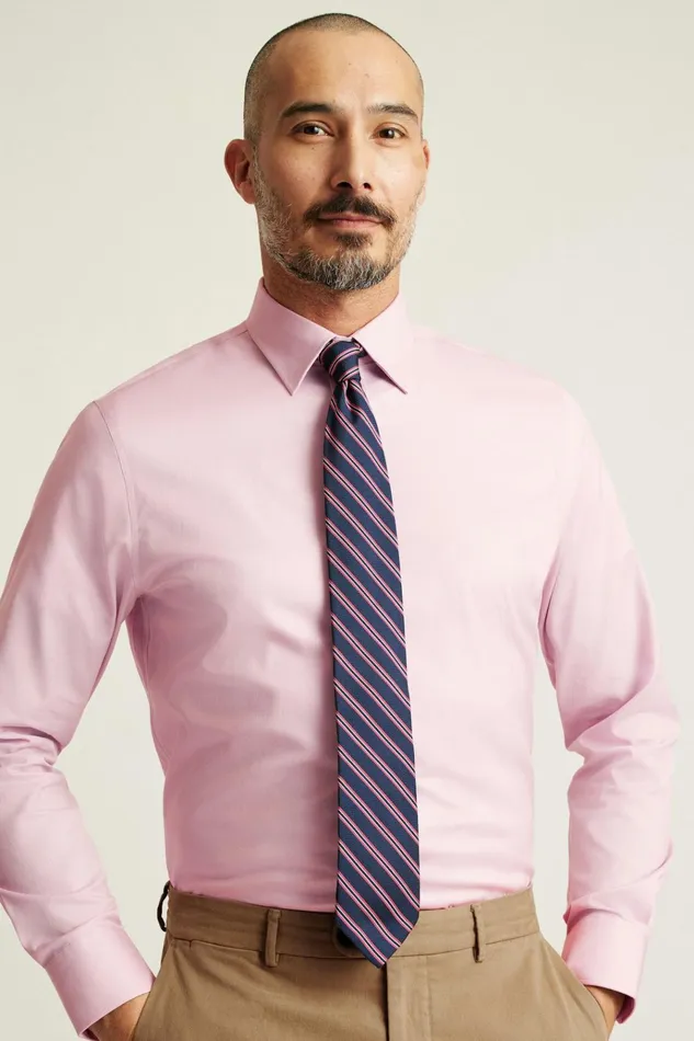Men Business Casual Shirts Bonobos Weekday Warrior Dress Shirt Pink Stripe