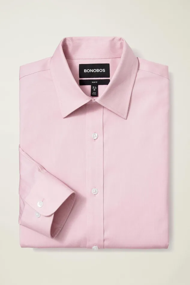 Men Business Casual Shirts Bonobos Weekday Warrior Dress Shirt Pink Stripe