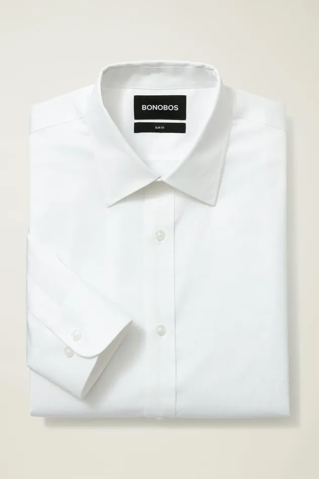 Men Business Casual Shirts Bonobos Weekday Warrior Dress Shirt Solid White