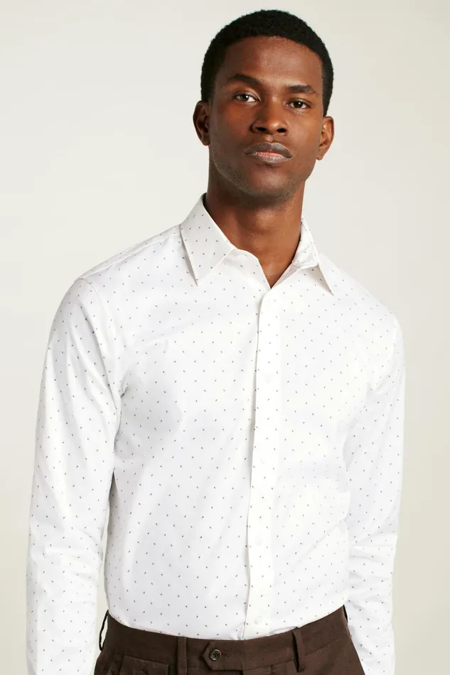 Men Business Casual Shirts Bonobos Weekday Warrior Dress Shirt White Petal Shadow Geo