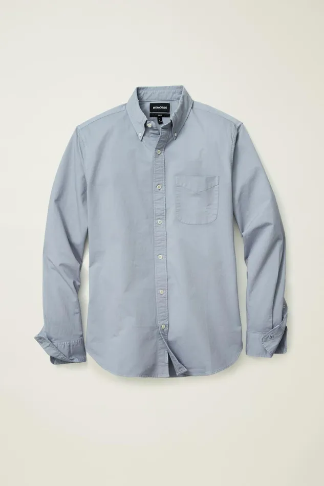 Men Casual Shirts Bonobos Everyday Bedford Shirt Dusty Blue