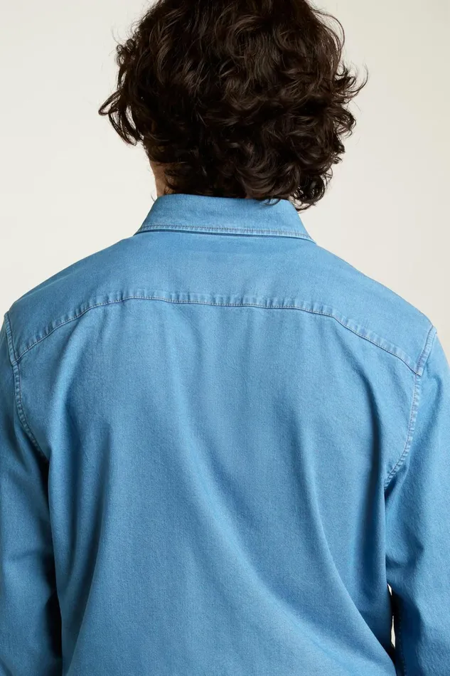 Men Casual Shirts Bonobos Everyday Denim Shirt Ocean Blue Wash