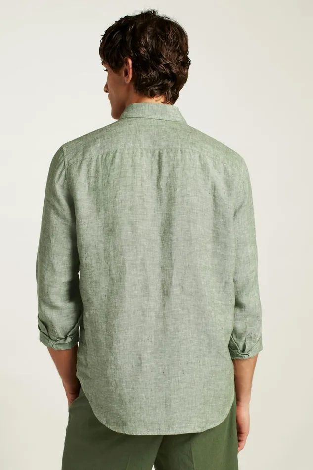 Men Casual Shirts Bonobos Everyday Linen Popover Green Juice