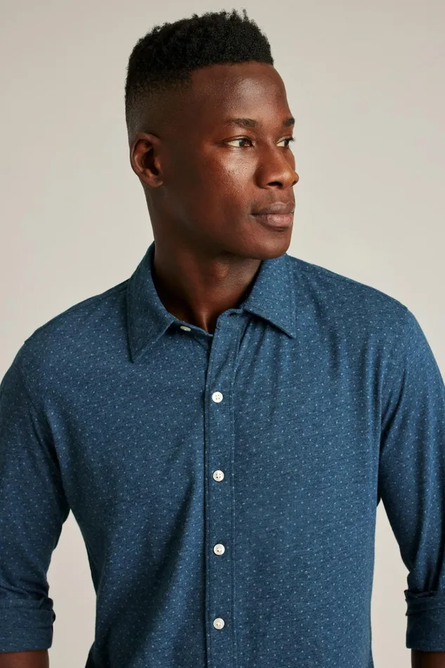 Men Casual Shirts Bonobos Jersey Everyday Shirt High Tide Navy Dot