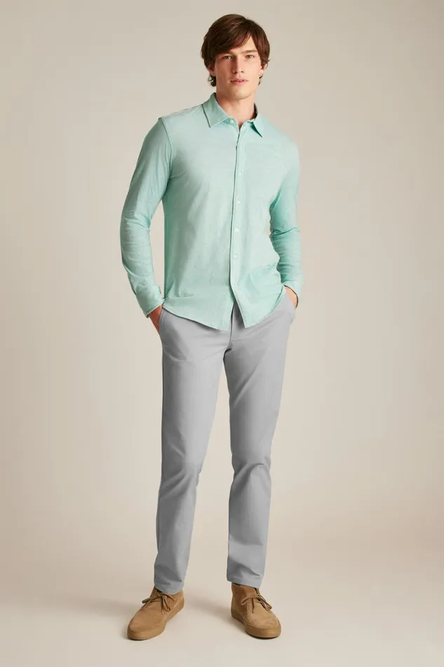 Men Casual Shirts Bonobos Jersey Everyday Shirt Mineral Blue Feeder Stripe Men Casual Shirts Bonobos Jersey Everyday Shirt Mineral Blue Feeder Stripe