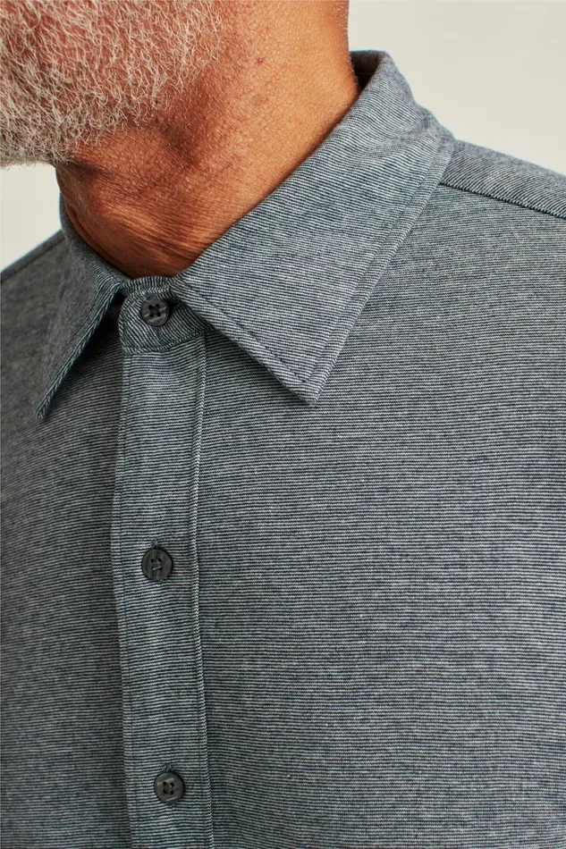 Men Casual Shirts Bonobos Jersey Everyday Shirt Navy Blue Microstripe