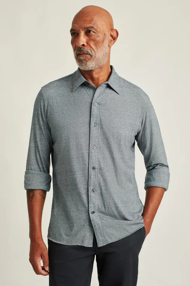 Men Casual Shirts Bonobos Jersey Everyday Shirt Navy Blue Microstripe