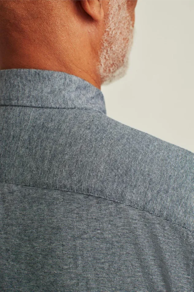Men Casual Shirts Bonobos Jersey Everyday Shirt Navy Blue Microstripe