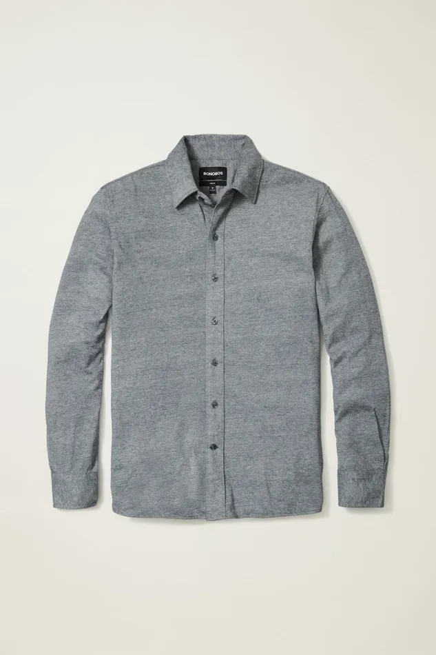 Men Casual Shirts Bonobos Jersey Everyday Shirt Navy Blue Microstripe