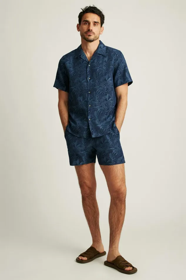 Men Casual Shirts Bonobos Limited Edition Riviera Cabana Shirt Indigo Palms Men Casual Shirts Bonobos Limited Edition Riviera Cabana Shirt Indigo Palms
